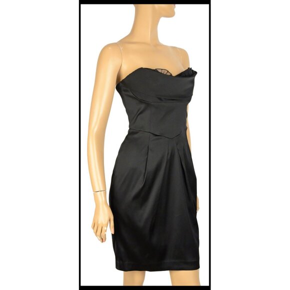 BCBG BCBGMAXAZRIA DRESS STRAPLESS RUFFLED BUST NWT sz 6 - Picture 6 of 11